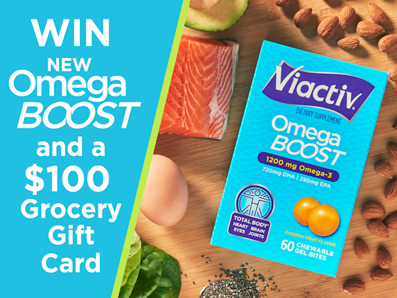 NEW Viactiv Omega Boost Passion Fruit Gel Bites and a $100.00 American Express Gift Card! sweepstakes